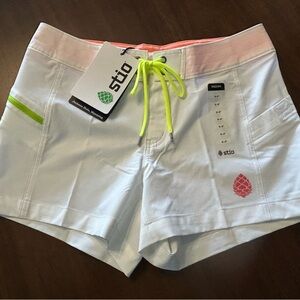 Stio Women's White Board Shorts Tech Fabric